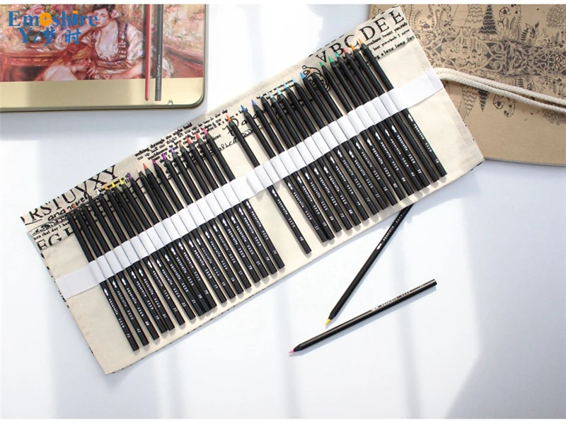 Emoshire Cotton canvas large capacity hand pencil pencil pens students pencils men and women pencil pencil bag (5)
