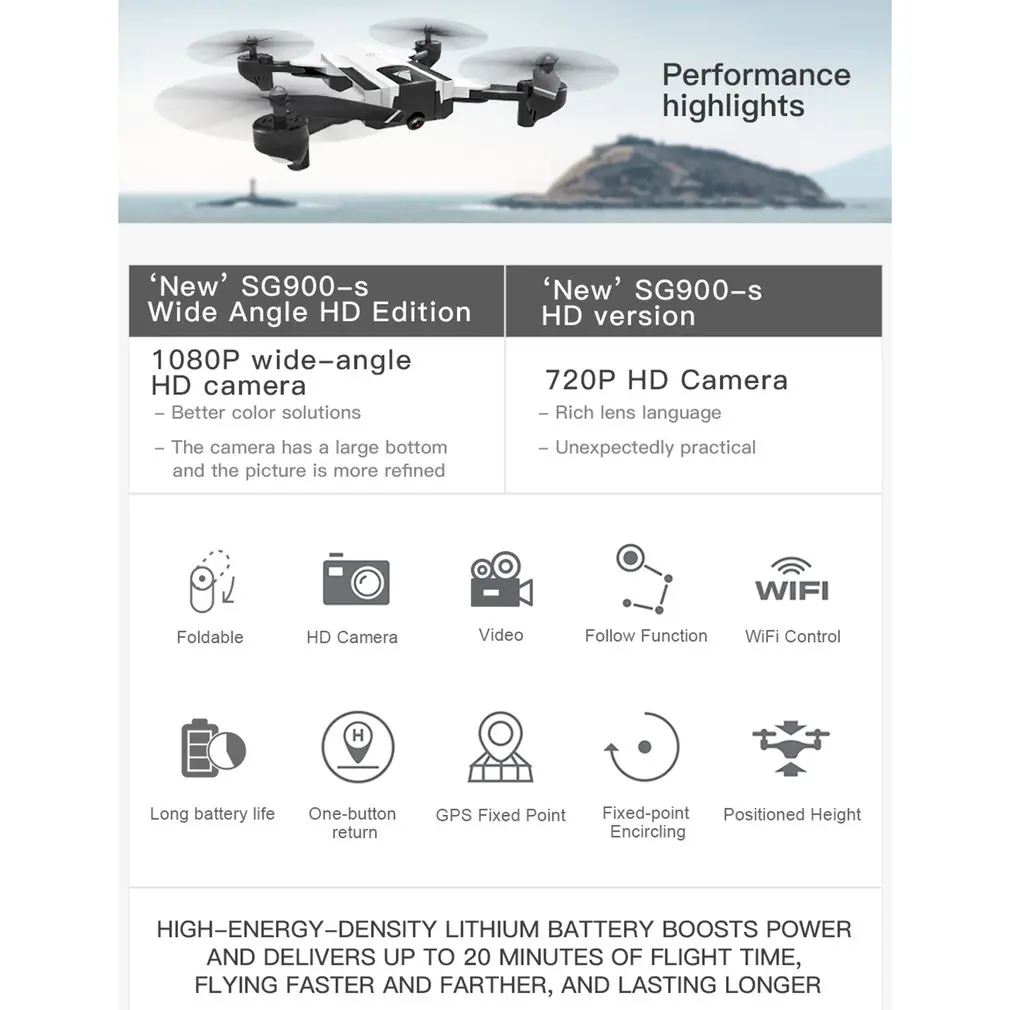  SG900s Drohnen 1080 P HD Kamera Drone GPS One Key Rückkehr Faltbare Selfie Smart FPV Quadcopter Fol
