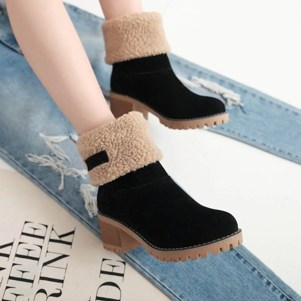 Winter Fur Warm Snow Boots Warm Ankle Snow Boots Winter Casual Shoes Martin shoes Ankle Boots