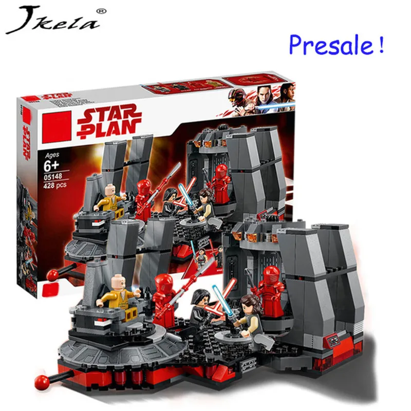 

[Hot] New starwars Snoke throne dialing compatibility Legoing StarWars 75216 model building block brick toys christmas gift