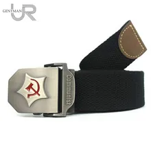 New Men Women Thicken Canvas Belt Communist Design Military Belts For Men High Quality Army Tactical