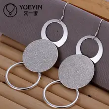 Groothandel verzilverd Dangle oorbellen voor vrouwen bruiloft sieraden Lange Oorbellen nausnice Bridal voor gift(China)
