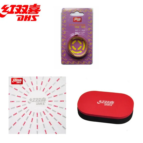 DHS película protectora De Tenis De Mesa Original + cinta De borde + juego De accesorios De limpiador De goma Ping Pong Tenis De Mesa