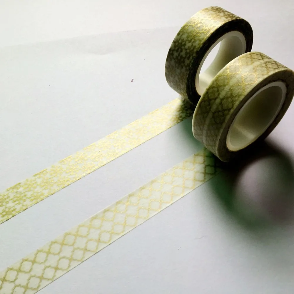 

Free shipping Beautiful 15mm*10m golden foil washi paper tape/light golden snowflake and lantern masking washi tape