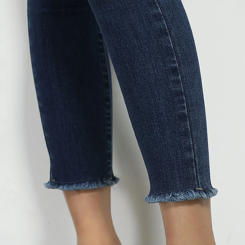 LEIJIJEANS весна и лето плюс размер средняя талия рваные с кисточками 4 однотонных
