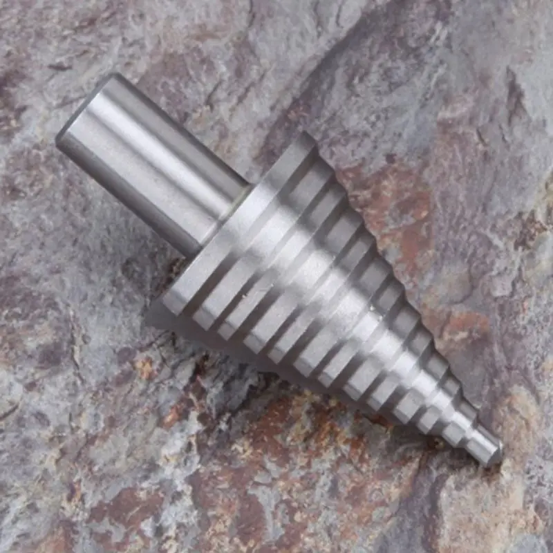 

13 Step HSS Spiral Grooved Conical Cone Drill Bit Hole Cutter Tool Triangle Round Shank 5-35mm