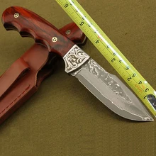 Высокое качество Ручной Кованые Дамаск Фиксированным Лезвием Ножа Тактический Нож Охотничий Нож Кемпинг инструмент Выживания