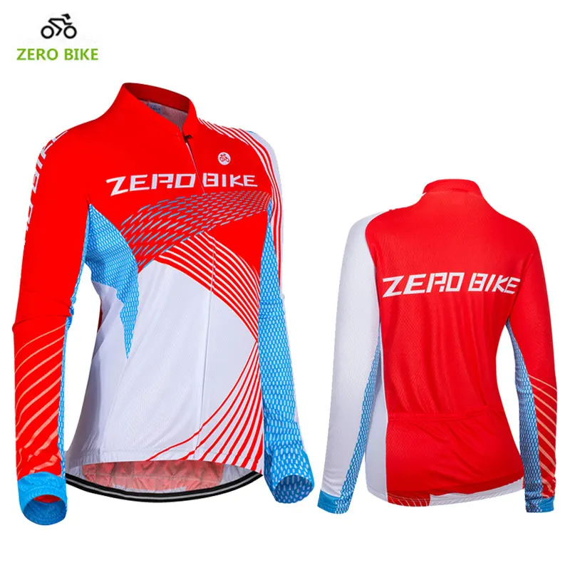 ZEROBIKE Women's Spring Autumn Breathable Quick dry Cycling Jersey Long