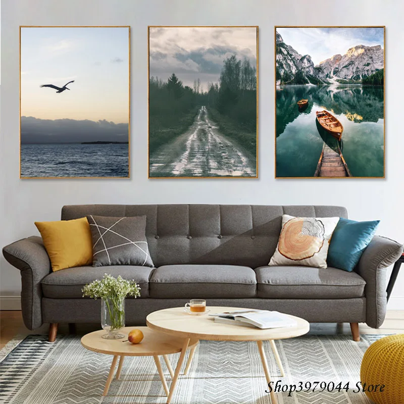 

Forest Posters And Prints Landscape Canvas Painting Sea Art Print Wall Pictures Decoracao Para Casa Quadros Home Decor Unframed