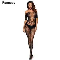Fanceey Для женщин нижнее белье с отверстием на ластовице пикантные популярное эротическое сексуальное боди Bodystocking обтягивающий сексуальный