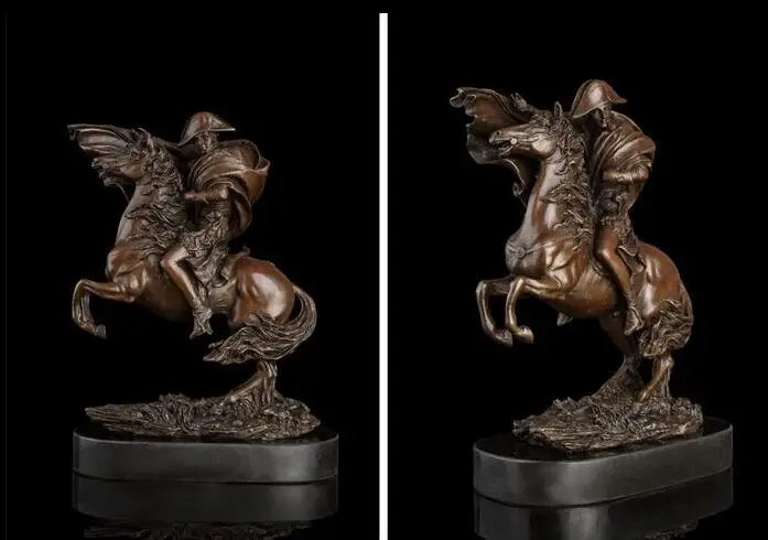 

Copper Art Deco Sculpture Ride Horse Napoleon Brave Statue Crafts Decorate