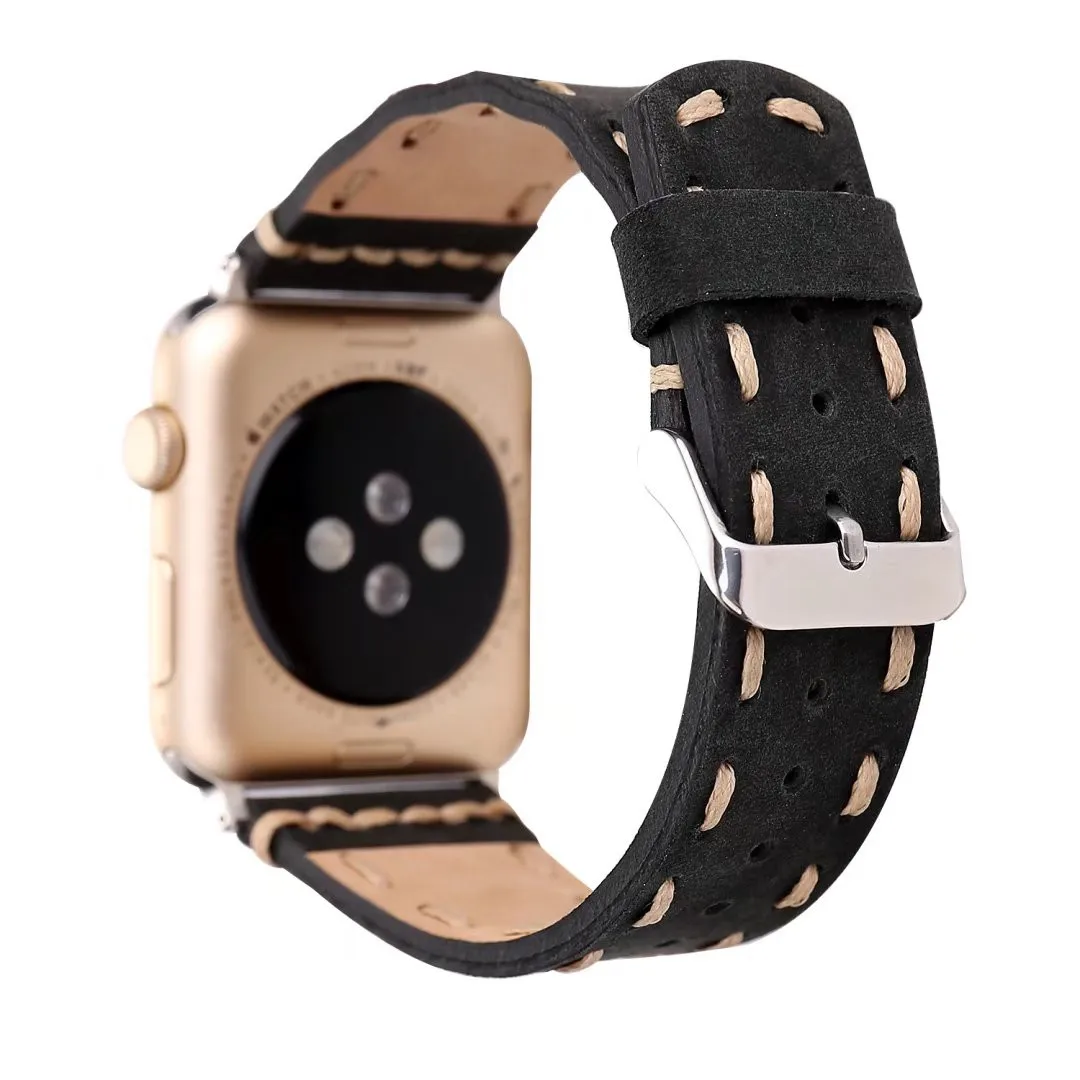 SE Ретро ремешок ручной работы для Apple Watch Series 3 2 1 из натуральной кожи винтажный