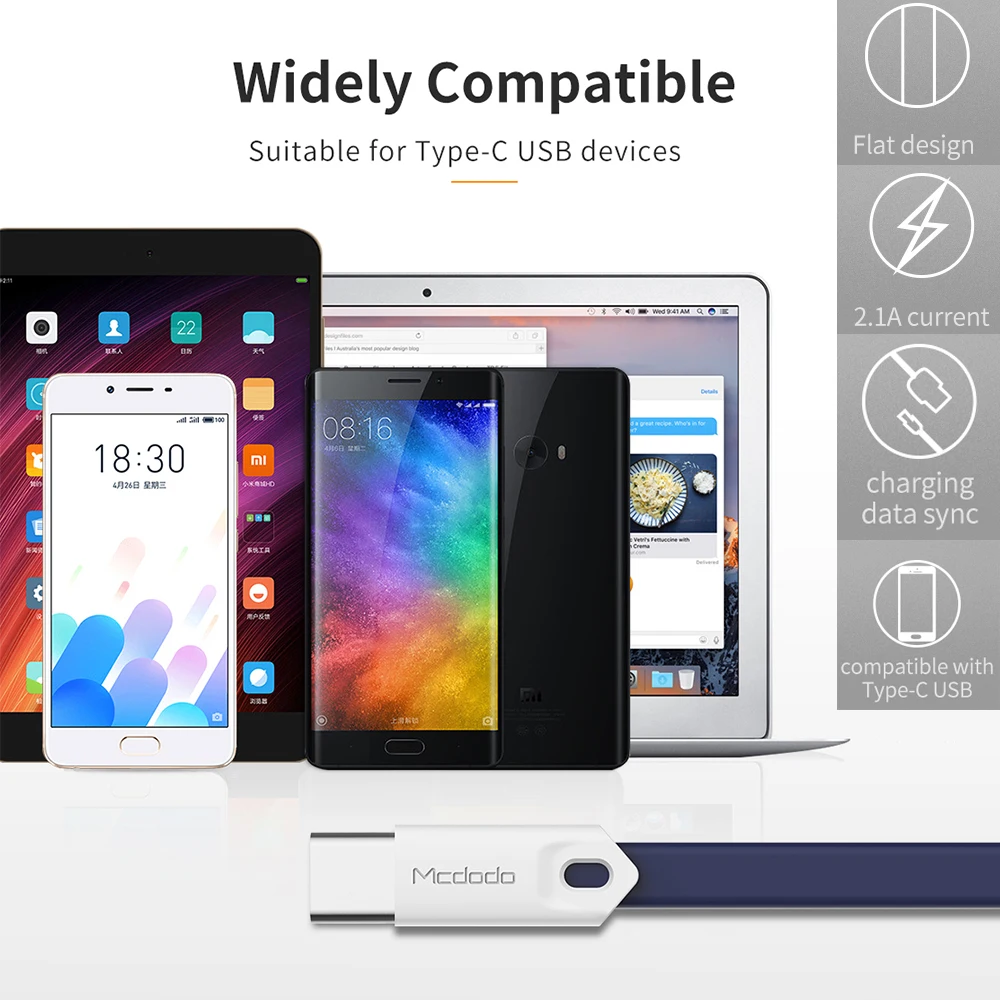 Зарядный кабель Mcdodo USB Type c для Xiaomi Mi6 быстрой зарядки и передачи данных Samsung Galaxy S8