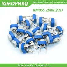 20 pçs trimmer potenciômetro rm065 RM-065 200ohm 200r 201 dip trimmer resistores ajustáveis variáveis RM065-201 igmopnrq
