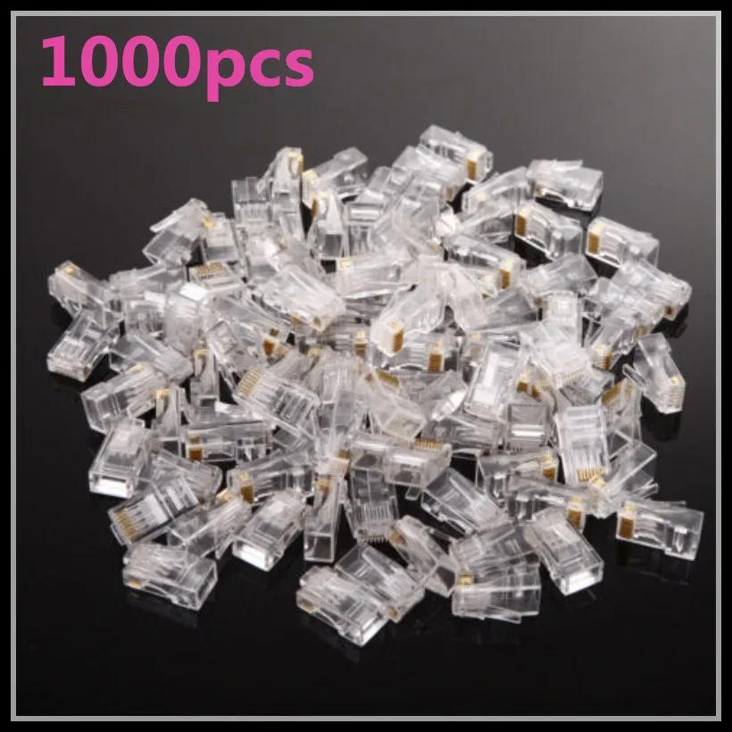 

Freeshipping 1000PCS-Modular-Plug-Network-Cable-LAN-Connector-Plug-End-8P8C-CAT5-CAT5E-RJ45