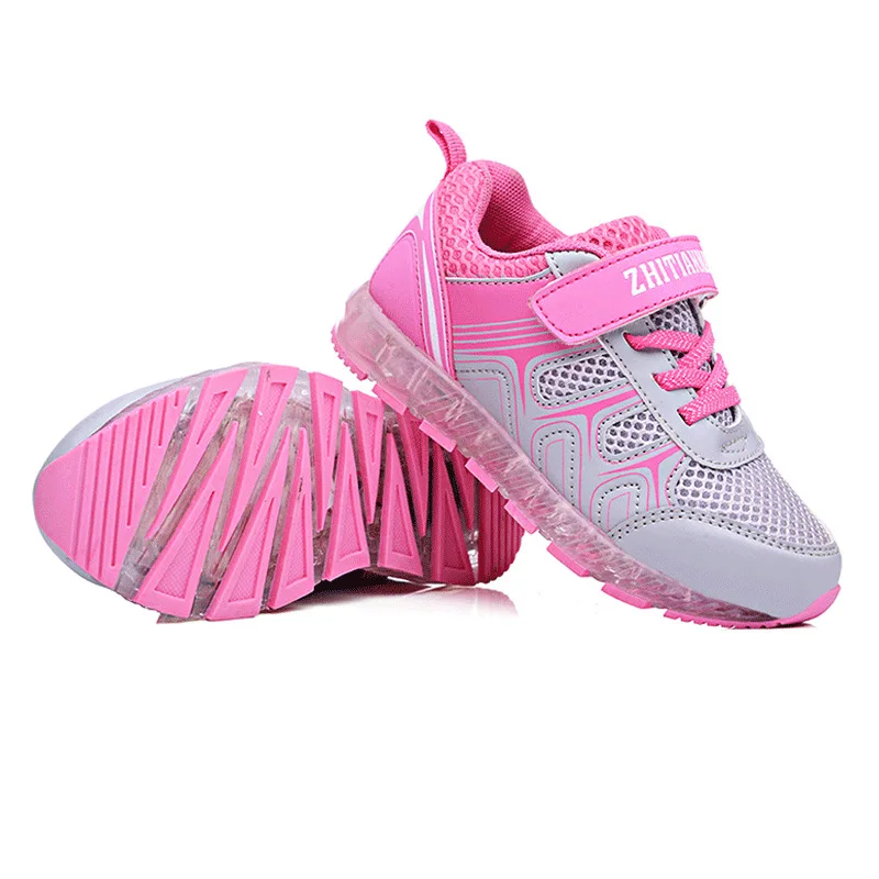 Модная детская обувь на липучках для мальчиков, светящаяся обувь со светодиодами для девочек, светящаяся обувь с USB зарядкой, детская обувь, светящаяся обувь, Размеры 25-37