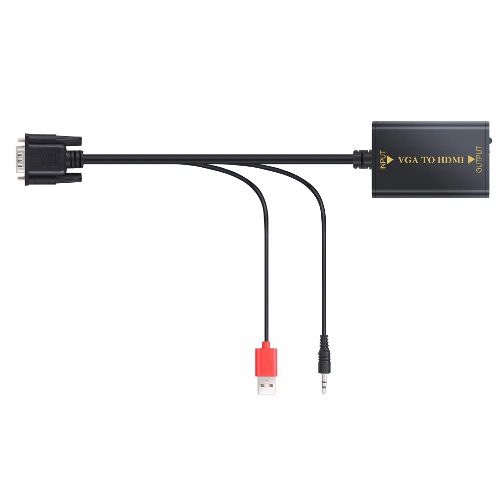 Neoteck 1080P VGA к HDMI адаптер преобразователь с 3 5 мм аудио AV HD ТВ видео кабель VGA2HDMI для
