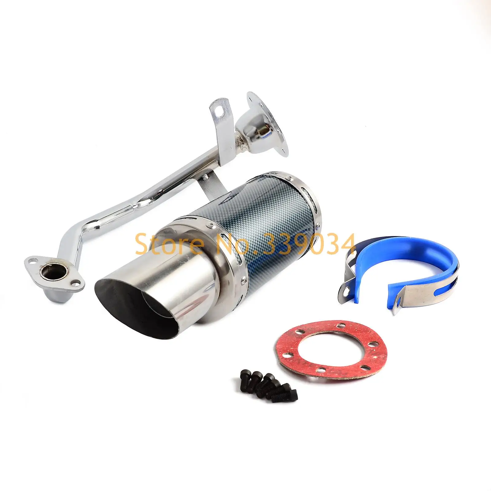 Scooter Performance Exhaust System Stainless Steel Head Pipe Muffler