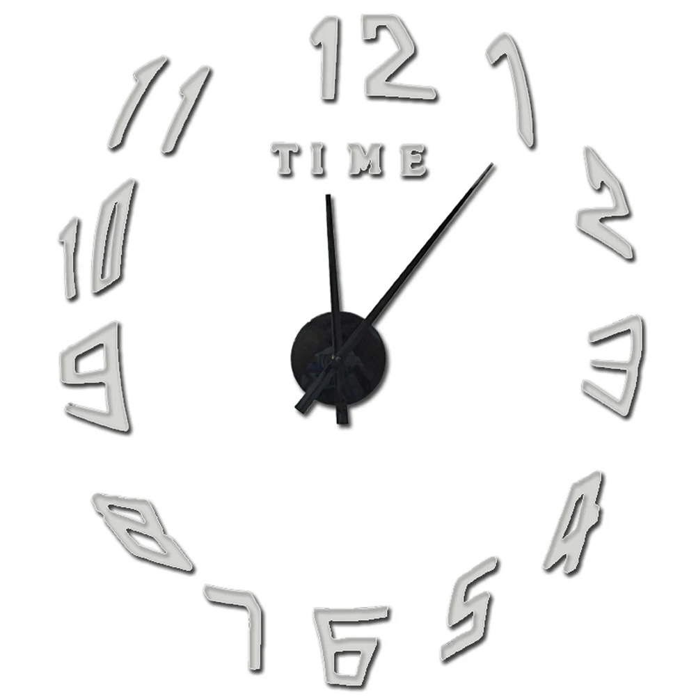 Wall Clock Sliver Новинка, светящиеся часы, настенные часы Horloge 3d, сделай сам, акриловые зеркальные наклейки, украшение дома, для гостиной, кварцевые иглы, люминесцентные - Цвет: Wall Clock Sliver