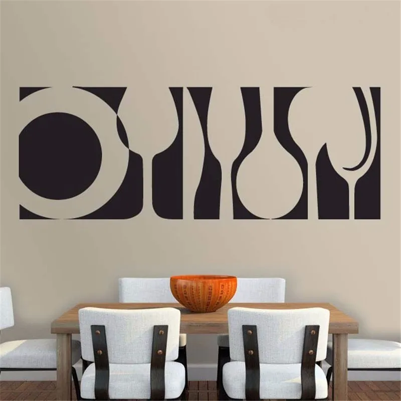 T040048 Kitchen Wall Stickers Cutlery Pattern Wallpaper Vinyl Removabl Decals Living Room Decor Home Decoration Accessories
