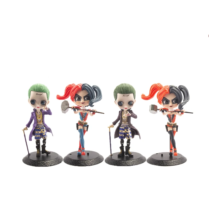 

15cm QPosket Cute Big Eyes Suicide Squad Harley Quinn Joker PVC Action Figure Toy Doll Christmas Birthday Gift