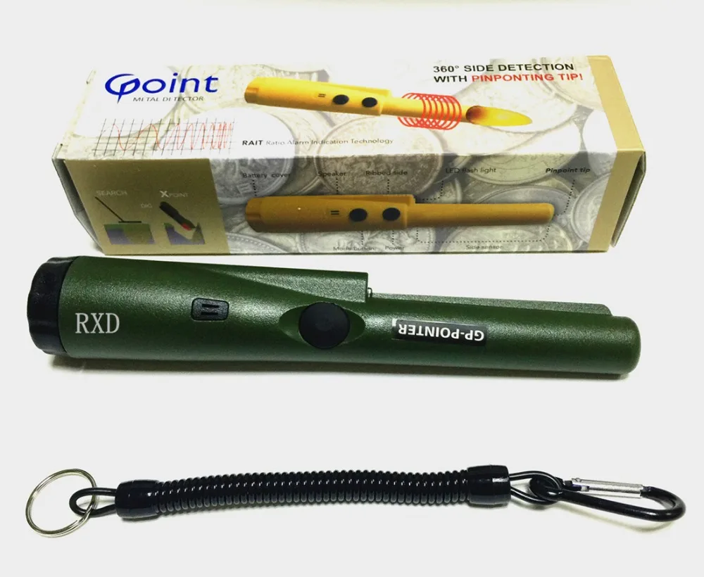 

2018 hot sell metal detector GP-pointer gold detector high sensitivity Static Detection Russia Army Green color with Bracelet