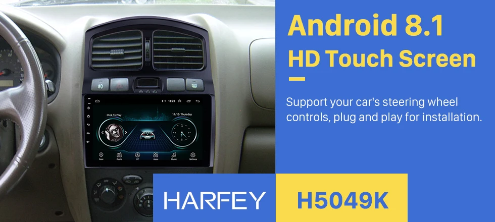 Perfect Harfey Car Stereo for 2005-2015 Hyundai Classic Santa Fe 9" Android 8.1 Head Unit GPS Navigation AUX MP3 Bluetooth TV Tuner 0