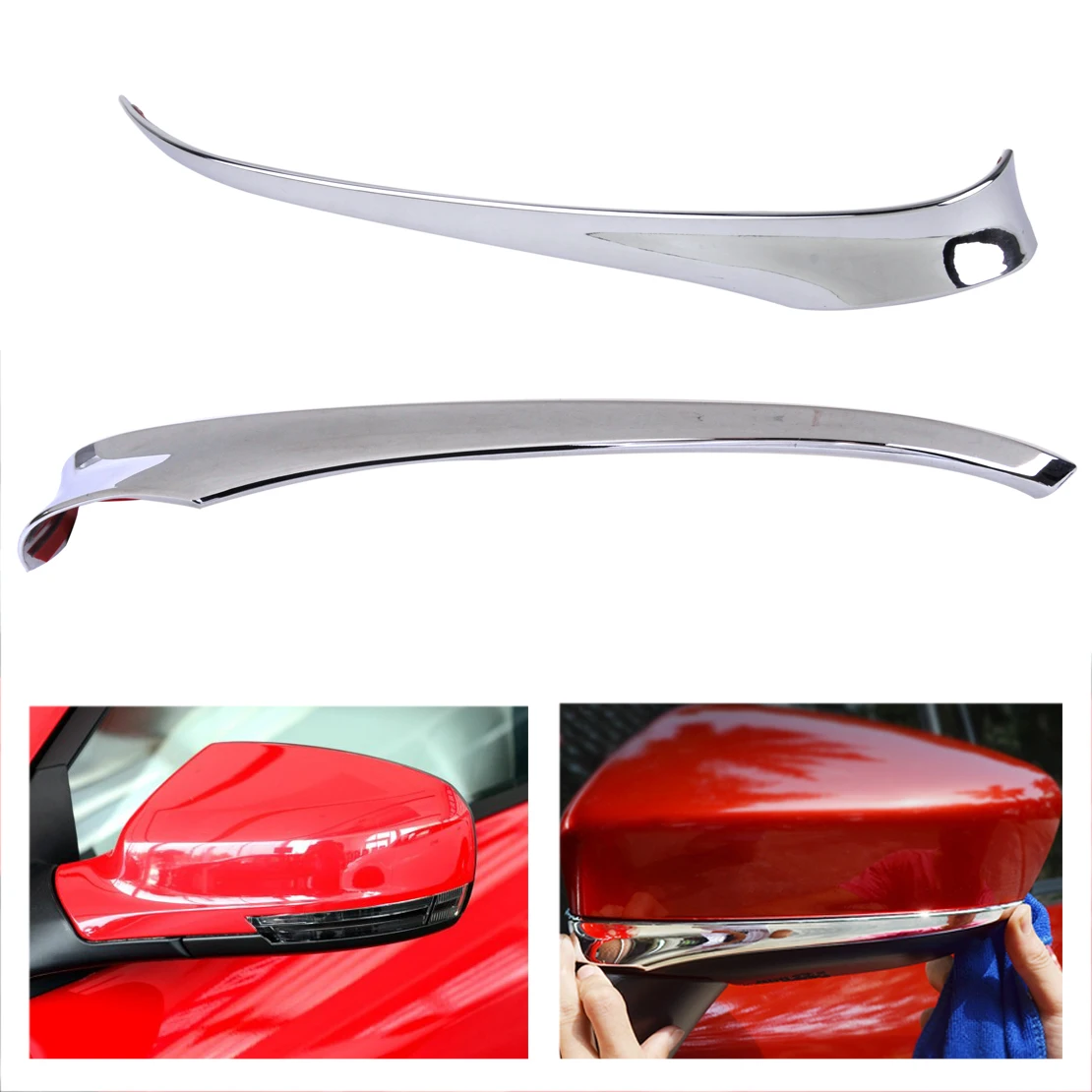 CITALL 2pcs ABS Chrome Plated Side Rearview Mirror Cover Trim