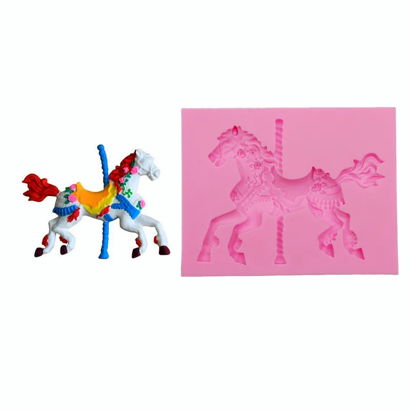 Merry-go-round candy cakes soft silicone molds handmade chocolates craft dessert decorations DIY baking gadgets new | Дом и сад