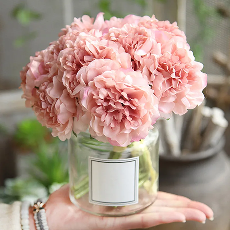 

Romantic Wedding Bride Holding Flowers Colorful Bride's Bouquet Fake Simulation Artificial Flower Home Decoration