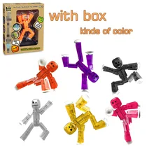 1 piece random color Stik bot Screen Animation Toys Shed Dolls with Sucker DIY Creat Animation