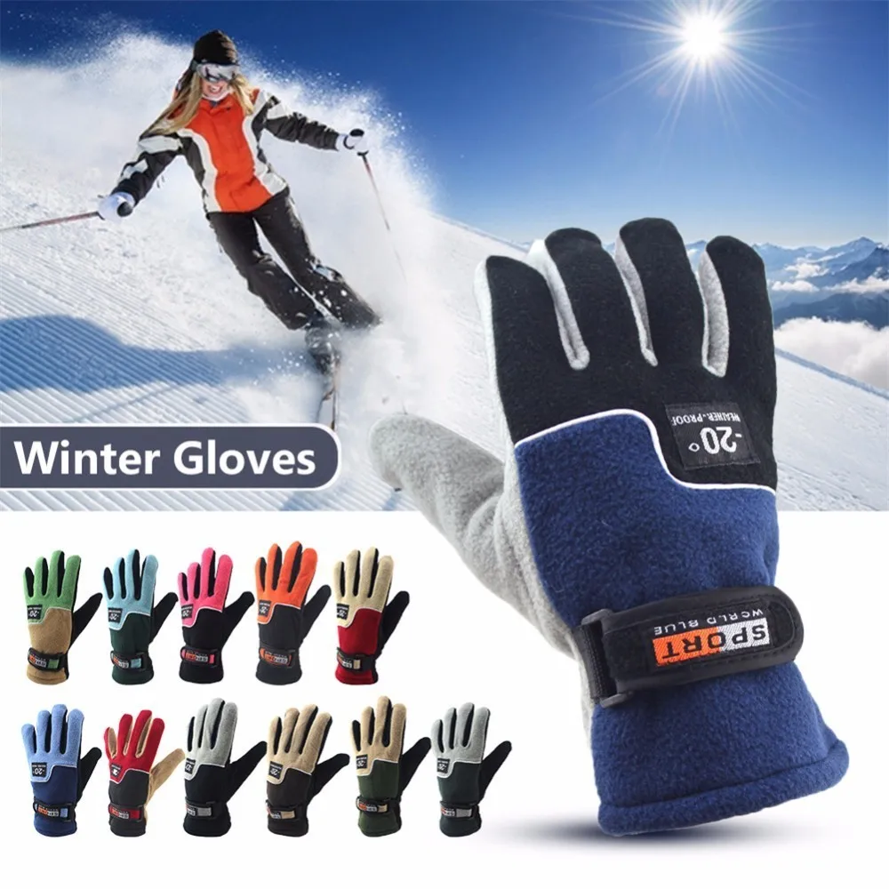 Winter Fleece Ski gloves Windproof Waterproof Warm Cycling Ski Snow