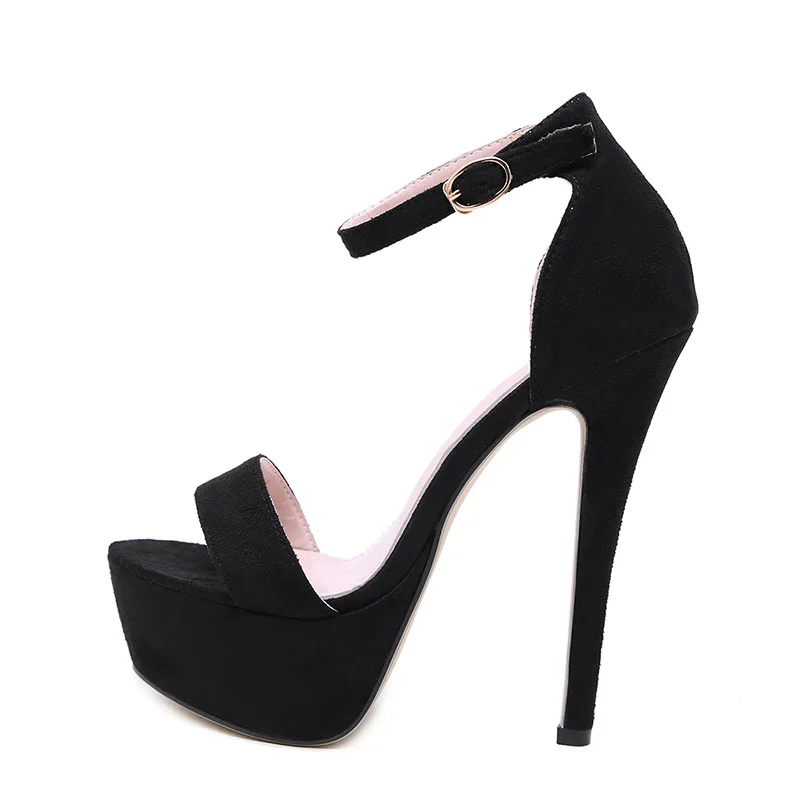 Летние женские туфли обувь на платформе пикантные женские туфли на высоком каблуке, женские сандалии на очень высоком каблуке туфли на высоком каблуке черного цвета в римском стиле обувь для вечеринок A665