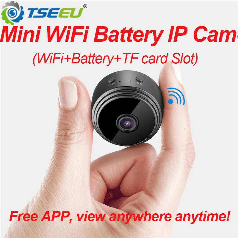 1080P HD супер мини wifi ip камера встроенный аккумулятор приложение ночного видения