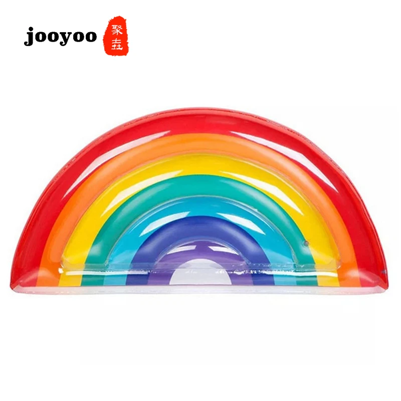 

New Hot Selling Large Rainbow Inflatable Floating Row High Quality Semicircular Floating Bed Colorful Summer Swimming Jooyoo
