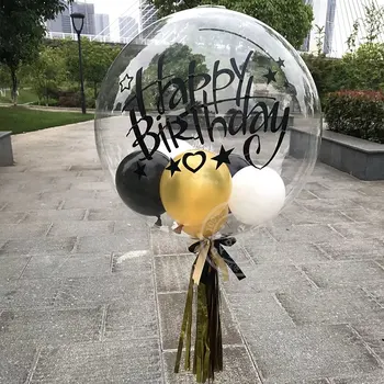 

10pcs/pack Clear Transparent Bubble Balloons Stickers Flamingo Happy Birthday Wedding Party Decor Ballons Accessories Gifts Toys