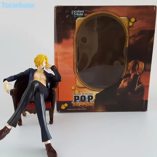 Cheap One Piece Action Figure Sanji Sitting Ver. PVC Figure Toy 140mm Anime One Piece Sanji Collectible Model Doll OP37
