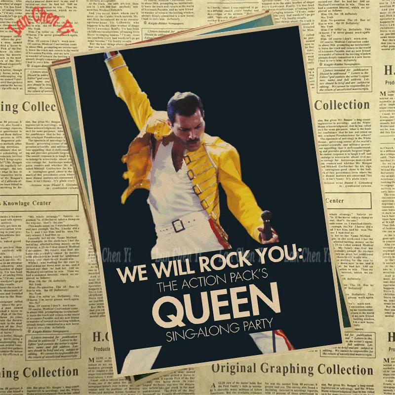 С группой Queen музыкальный крафт Бумага плакат Винтаж высокое качество печатным рисунком основной декоративная живопись