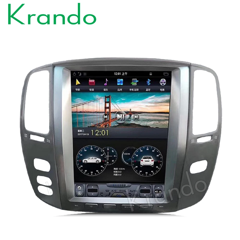 Krando Автомагнитола gps для Lexus Lx470 2002-2007 android 8,1 12," Tesla вертикальный экран навигационная мультимедийная система wifi A/C BT