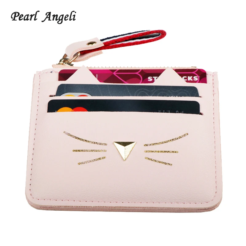 

Women Wallet PU Leather Coin Purses Card Holder Wallet Mini Credit Card Holders Female Cute Cat Cash Pocket Card Purse