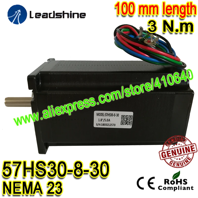 Шаговый двигатель Leadshine NEMA23 57HS30 8 30 1 шт. крутящий момент 5 А 3 Нм длина 100 мм 4 провода
