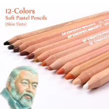 12 professionale Morbido Pastello Matite di Legno Della Pelle di Tinte Pastello Colorato Matite Per La Scuola di Disegno Lapices De Colores di Cancelleria