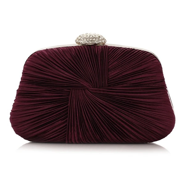 Buy Ruched Satin Designer Women Evening Bag gold