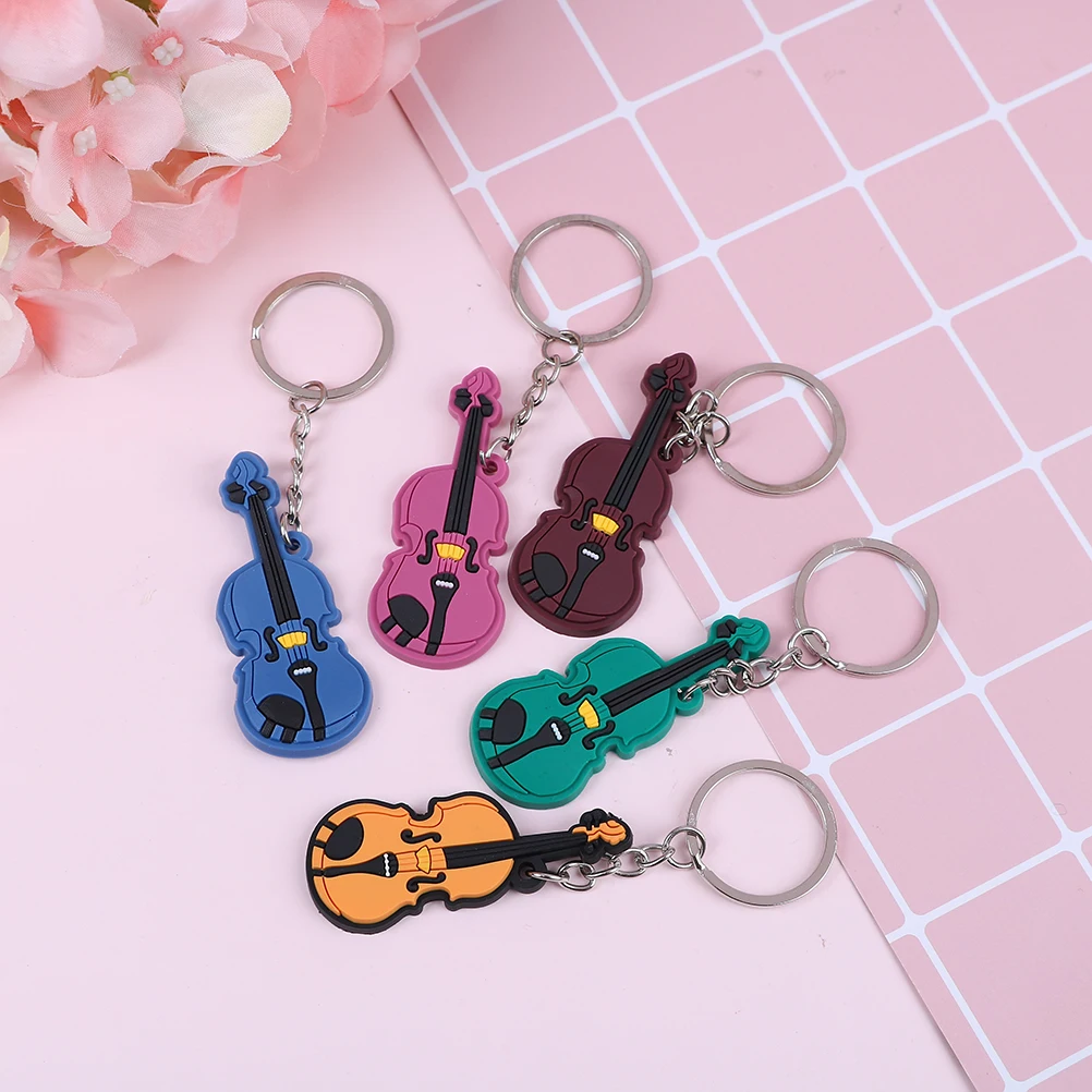 

Creative Violin Guitar Musical instrument keychains violin keyring pendant Music Keychain Key Ring Chain