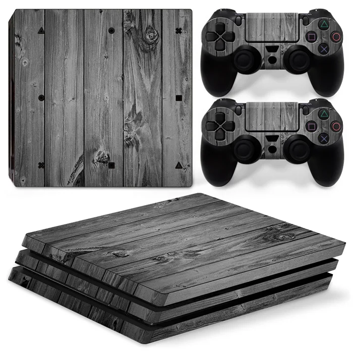 

Silver Wooden For PS4 Pro Skin Sticker For Sony Playstation 4 Pro Console and 2Pcs Controller Skins free shipping
