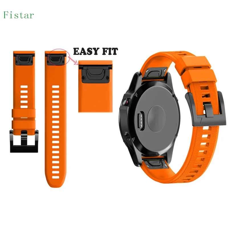 Fivstr 26 22 20 мм Quick Release силиконовый ремешок для часов браслет Garmin Fenix 5X5 5S плюс 3 3HR s60 D2