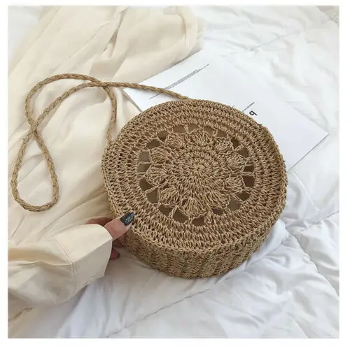 Summer Womens Bohemian Woven Handbag Shoulder Beach Bag Casual Tote Straw Messenger Bags Wicker Rattan Bag For Women 2019