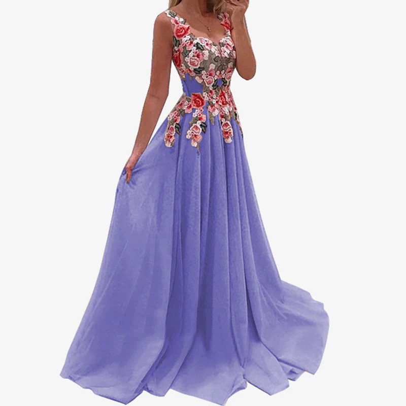 

Women Ladies Prom Summer Maxi Dress Elegant Stylish Evening Ball gown Formal 2019 Wedding Floor length Fashion