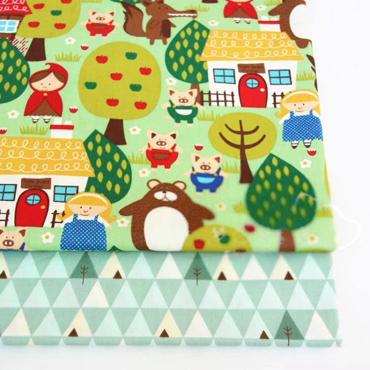 

SRaekar Cartoon cotton fabric diy sewing baby cloth infant linens kids bedding textile fabric cushion patchwork quilting tissue