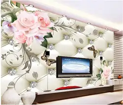 Европейский стиль цветы богатый мягкий пакет фон настенная живопись обои для стен 3 D для гостиной